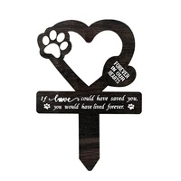 Plaque funéraire commémorative en bois pour animaux de compagnie avec design Art déco pour la décoration de cimetière ou de jardin