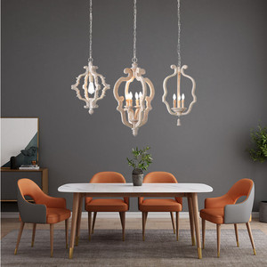 Colección <span class=keywords><strong>de</strong></span> Lámparas Colgantes <span class=keywords><strong>de</strong></span> <span class=keywords><strong>Madera</strong></span> Rústica Estilo Campestre Francés, Lámpara Colgante LED Vintage con Acabado Desgastado para Restaurante, Bar, Barra, B&B - Product Image 2