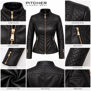Fabricant en gros de vestes en cuir pour femmes pour les boutiques américaines, fournisseur de vestes en cuir pour femmes à faible MOQ, OEM en gros - Product Image 6