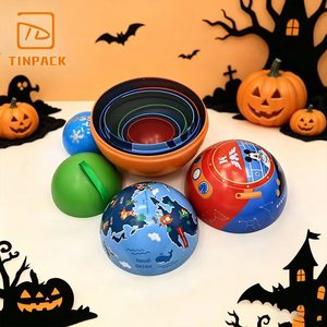 Scatola di Latta a Forma di Palla di Alta Qualità per Dolci, Biscotti e Cioccolatini, Ideale per Feste di Halloween e Natale - Product Image 2