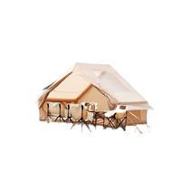 Tente gonflable automatique de luxe quatre saisons à double couche, grande ouverture, imperméable, pour camping extérieur, 6,3 mètres carrés, couleur kaki