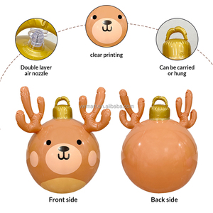 Bán buôn New <span class=keywords><strong>Big</strong></span> Kích thước 75cm Inflatable giáng sinh bóng trang trí Inflatable PVC bơm hơi khổng lồ ANTLER giáng sinh bóng - Product Image 5