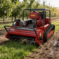 Robot tondeuse à fléaux 80Diesel RC avec accessoire pelle à neige en option pour la coupe de broussailles et le désherbage sur les pentes, vergers et fermes