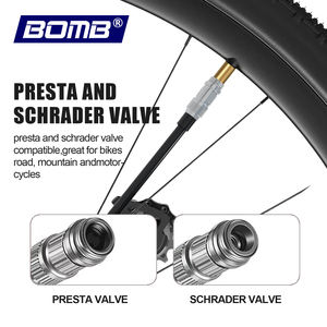 Pompe à air de poche BOMB pour vélo, mini pompe à main pour scooter avec manomètre - Product Image 3