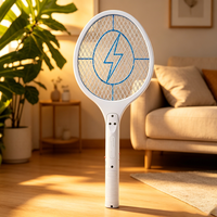 Raquette anti-insectes électrique rechargeable haute tension, grande surface, écologique et sûre