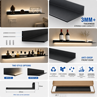 Rak Dinding LED Aluminium Warna Kustom untuk Aksesoris Furnitur, Parfum, Anggur, Kosmetik, Apotek, dan Pajangan Produk Kecantikan
