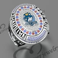 Bague de championnat de football fantastique personnalisée de grande taille, trophée commémoratif du gagnant annuel de la ligue de football fantastique