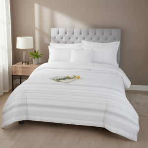 Ensemble de couette Liza King Size blanc, 12 pièces, en coton uni, literie pour la maison - Product Image 2