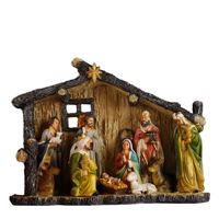 Crèche de Noël en résine de 15 pouces, décorations de scène de la Nativité, cadeau de Pâques, décoration d'intérieur