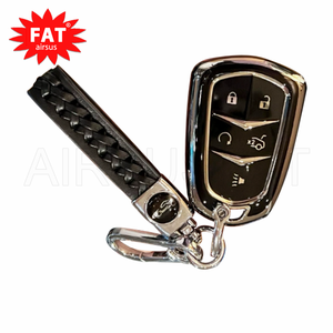 Funda para llavero con llavero, cubierta protectora de TPU suave con ribete plateado cromado para <span class=keywords><strong>Cadillac</strong></span> Escalade ATS CTS CT6 XTS XT5 SRX 2015-2019 - Product Image 4