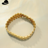 Bracelet géométrique en forme de flèche pour femme en or 9K-18K, incrusté de diamants de laboratoire ronds de 0,185 ct, bijoux de style moderne et nouveau