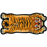 Tapis de bureau avec motif tête de tigre audacieux, rétro, tendance et cool ; tapis de souris et de bureau inspiré de l'art moderne, style punk