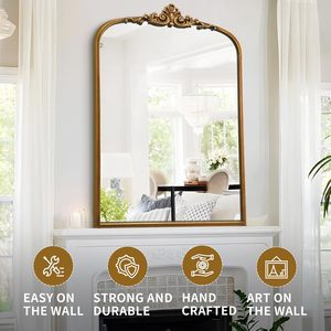 Gương Retro trang trí-Có khung kim loại chất lượng cao, gương độ phân giải cao 24 inch x 36 inch phản chiếu ánh sáng tốt - Product Image 3