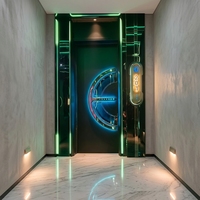 Porte coupe-feu en acier inoxydable et fibre de verre, surface thermolaquée, garantie 5 ans, design moderne, pour entrée d'hôtel, centre commercial, hall, insonorisée