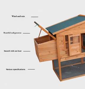 Gabbie Grandi in Legno per Polli e Conigli, Fornitura Diretta dalla Fabbrica, da Esterno, Impermeabili e Resistenti al Sole, a Doppio Strato, Calde e Adatte per l'Allevamento Completo - Product Image 6