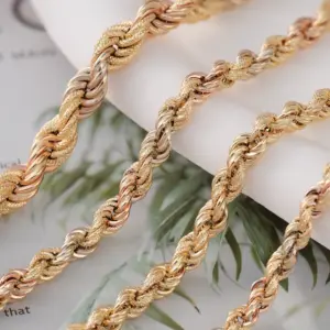 PCX Jewelry 4MM 5MM 6MM 7MM Thick Pure 18K Real Yellow Gold Twisted Au750 Rope Link Chain 18k Gold Twisted Rope Necklace Mens