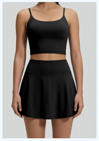 Ensemble de sport pour femme personnalisé : soutien-gorge de sport dos nageur et jupe plissée 2 pièces, séchage rapide, respirant, coupe ajustée