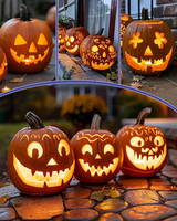 Accessoires de cuisine : Ensemble de couteaux à découper les citrouilles d'Halloween, outil de sculpture DIY pour lampe citrouille