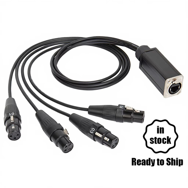 SNA101 Yinyu 4 Channel 1m RJ45 to XLR Female Snake Adapter with Aluminum Shell for Live Sound and Studio Equipment