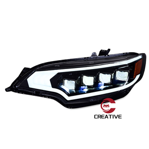 สำหรับ <span class=keywords><strong>Honda</strong></span> <span class=keywords><strong>Jazz</strong></span> Fit <span class=keywords><strong>2014</strong></span> 2015 2016 2017 2018 GK5 ไฟหน้า LED DRL ชุดไฟหน้า 4 LED อัพเกรด ปรับแต่ง ไฟเลี้ยวแบบไดนามิก - Product Image 2