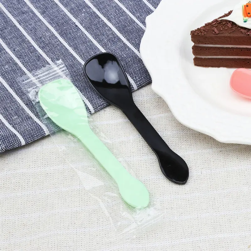 Colher de plástico descartáveis embutidos individualmente, para sorvetes, mini copo de sorvete