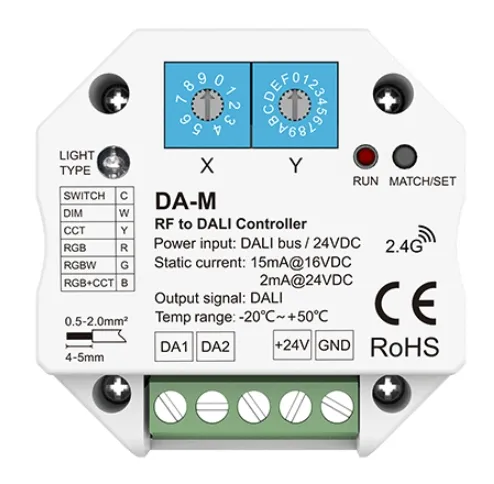 SKYDANCE RF to DALI converter Wireless control DALI Master DALI controller 6 in 1