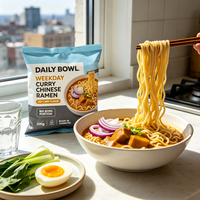 Hot Sale 200g Curry Flavor Instant Ramen Noodles Wholesale Asian Style Fried Ramen Bag OEM Halal