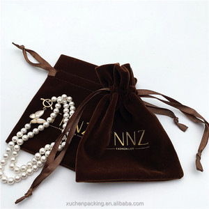 Sang Trọng Dây Kéo Phụ Nữ Tái Sử Dụng Đồ Trang Sức Nhung <span class=keywords><strong>Pouch</strong></span> Với Lá Vàng Tinh Tế Giáng Sinh Nhung Quà Tặng Túi Bán Buôn - Product Image 5