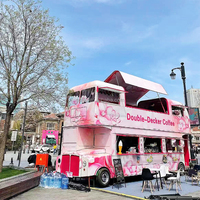 Camion de cuisine mobile à deux étages, camion de nourriture pour pizza, camion de nourriture pour café et glaces avec cuisine complète à vendre