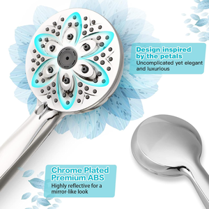 Bathroom <b>Accessories</b> High Pressure Chrome Handheld <b>Shower</b> Head 6 Setting With Long <b>Shower</b> Hose Complete Set - Product Image 4