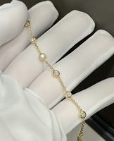 Pulsera de Oro de 18K con Diamantes Cultivados en Burbuja |   Engaste de Bisel Independiente de 10 Puntas para Múltiples Diamantes, Suministro Directo de Fábrica