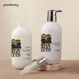 400ml White PET Round Shoulder Bottom Thickened Pump Sprayer <b>Shampoo</b> Bottle-High End Hair Lotion Custom Wholesale - Product Image 5