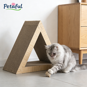 Groothandel Opvouwbare Multifunctionele Driehoekige Kattenkartonnen Tunnel Kattenkrabplank Kattenboom Geassembleerd Papieren Katten Speelgoed - Product Image 4