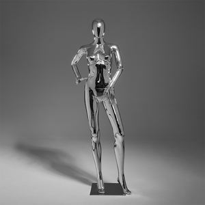 Maniquí Femenino de Plástico Cromado de Lujo con Cabeza de Alambre Metálico para Tiendas de Moda - Product Image 3