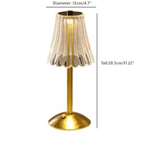 Lampe de table rétro en métal LED rechargeable par USB, sans fil, veilleuse, lampe d'ambiance chaleureuse pour chambre à coucher, restaurant, alimentée par batterie