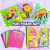 Kit d'Art en Mousse Amusant pour Enfants, Ensemble de Bricolage en Mousse EVA, Thème Animaux de la Jungle, Livre d'Activités Manuelles pour Tout-Petits de 3 Ans et Plus