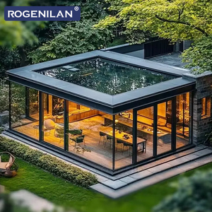 ROGENILAN Maßgefertigte Doppel-Low-E-Verglaste Freistehende Wintergärten Vorgefertigter Flachdach-Aluminium-Wintergarten für den Außenbereich - Product Image 1