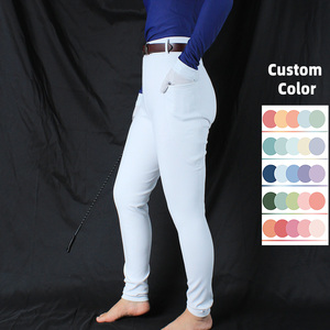 Leggings en polaire d'hiver en silicone, poids lourd 320G, pantalon d'équitation, fabricant, deux poches latérales, culotte d'équitation blanche - Product Image 3