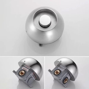 Cabezal de Ducha Redondo de Acero Inoxidable para Montar en la Pared, con Rociador de Lluvia, Grifo de Agua Fría y Caliente, Diseño Minimalista, Acabado Pulido, para Baño - Product Image 4