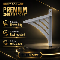 Support d'étagère triangulaire robuste en métal décoratif avec fente incurvée pour étagères flottantes DIY Vente en gros OEM ODM