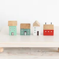 Деревянные строительные блоки, игрушки, обучающий домик, лес, строительные блоки, домашний декор для детской комнаты