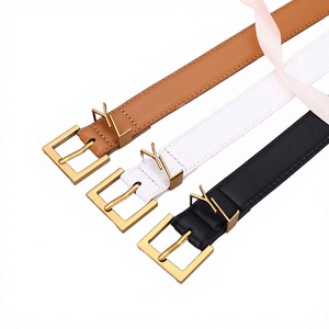 Ceinture en cuir de vachette de luxe pour femmes, 3,5 cm, boucle à ardillon en alliage, noir et camel, ceinture décontractée polyvalente pour jeans - Product Image 2