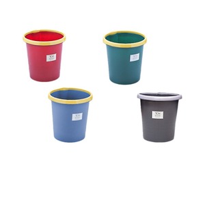 Round <b>Plastic</b> Trash Can Lidless Indoor Waste Bin For Home Office <b>Kitchen</b> Bathroom Use - Product Image 5