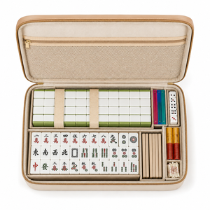 Sac de rangement portable pour tuiles de Mahjong avec bandoulière, étui de transport et organisateur pour accessoires de jeu de Mahjong - Product Image 5