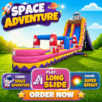 Château gonflable commercial en forme de fusée avec toboggan, ensemble combiné pour les fêtes d'anniversaire des enfants, les événements, la location de jeux d'amusement, l'extérieur