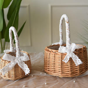 Cesta de Mimbre Tejida a Mano para Floristería, Cesta Pequeña de Ratán para Llevar, Cesta de Regalo para Huevos de Pascua - Product Image 3