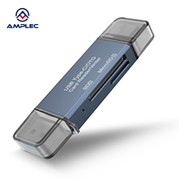 Lecteur de carte SD CF USB C adaptateur USB 3.0 Type C à double emplacement pour lecteur de carte mémoire MicroSD, SDHC, SDXC pour ordinateur portable, PC