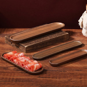 Plato de carne al estilo sopa agria Kaili de Miao Cuihua, Plato de filete de ternera, Plato de imitación de madera de nogal, Pasta de camarones creativa - Product Image 4