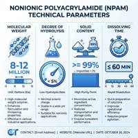 Polyacrylamide non ionique (PAM) économique (poudre à 99 % de pureté) pour la purification des eaux usées industrielles