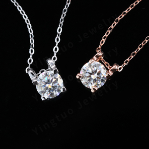 Liontin berlian Moissanite 1CT dengan 18K 14K 10K 9K emas & perak murni 925 kalung produk jimat Premium - Product Image 2